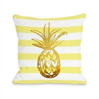 Jastuk od ananasa tropskih pruga, žuta - u