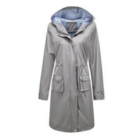 Lenago Ženska kiša jakna Čvrsta kišna jakna na otvorenom jakne s kapuljačom s kapuljačom, vjetrovit