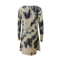 Haljine za žene dugih rukava za tisak cvjetnog uzorka V-izrez Maxi Loose Fit Y2K moda Elegantni odmor