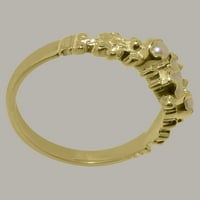 Britanci napravio 9k žuto zlatni prsten sa prirodnim Opal i kultiviranim biserskim ženskim zaručnički