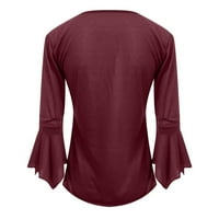 Floleo ženski vrhovi zasebne ljetne majice s rukavima na rukavima na dno, bluza od tri četvrtine rukava