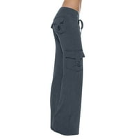 Joga hlače za žene sa džepovima plus veličina elastične strugove Work Westout Wide noga hlače za pantalone