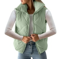 Riforla ženski džepovi puni zip jakne s dugim rukavima kratkim mjehurići prsluk na kaputima ženske parkas
