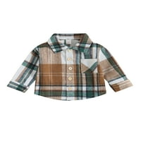 Dječji dječak plairani flanel majica toplo casual lagana jakna s džepovima za toddler baby pada odjeća