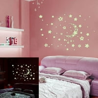 Night Sky Moon Stars Diy Glow u tamnim svjetlosnim naljepnicama Soba zidni dekor dekor za spavaću sobu
