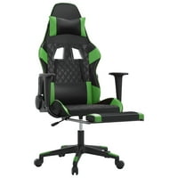 Gaming stolica sa nogom Crno-zelena FAU koža