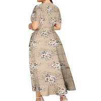 Fengqque Plus Veličine Žene ljetne haljine Loop Flowing Pleats Bohemian Elegantske djevojke Doll Haljine