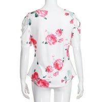 Dressy vrhovi za žene Fit ženski modni casual cvjetovi tiskani kratkih rukava TOP bluza Majica Dame