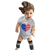 Djeca jula Ljubav Ispis Nezavisnosti kratkih rukava Dan Rompers Kombinezonska odjeća Toddler Slatka dnevna igra