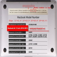 Kaishek samo za najnoviji slučaj zraka Macbook - rel. Model A1932 i A2179 i A2179 i M1, plastična futrola