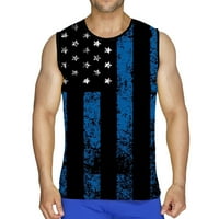 Muški 4. srpnja TOP USA američka američka zastava majica Nezavisnost Dan majica Patriotic Gym Workout