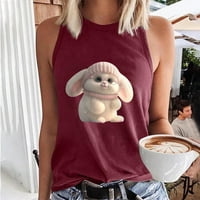 Ženska grafika smiješna zečica za ispis majica Crewneck bez rukava Ležerne ljetne majice na vrhu
