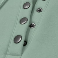 Prilagođene dukseve za ženska jakna od tunike Ženska majica topli džep gumb nacrtajući duksev s dugim