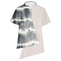 Nepravilna bluza za žene Casual V izrez Boho vrhovi Ljetne kratke rukave cvjetne majice Boja blok labavi