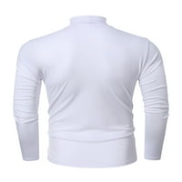 Jesenske košulje za muškarce Ležerne modne čvrste boje visoke ovratnike s majicom s dugim rukavima