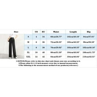 Široke pantalone za žene Ženske hlače Ženske hlače široke noge visoke elastične struke u stražnjoj poslovnoj