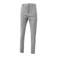 Yubatuo hlače za žene Jesenske i zimske hlače Pocket Stretch Hlače Ležerne hlače Olovke Olovke Ženske