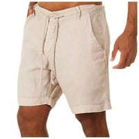 Giligiliso Muške vježbe Kratke hlače modne muškarče pamučne posteljine pantalone gumbi za spajanje pojačanih džepova kratke hlače