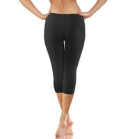 Holloyiver modne casual ženske guštene žene dame visoke struke široke noge hlače joga hlače capris crna