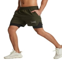 Coduop Muška vježbanje trčanja s unutarnjim slojem, kratkim kratkim hlačama za muškarce sa džepovima