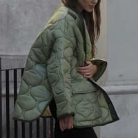 Ženska modna zimska džep dugih rukava labavi i udobni pamučni zimski kaputi za žene srušena casual jakna