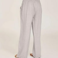 Posteljina posteljina elastična široka struka za ispis pantalone žene duge cvjetne pamučne pantalone