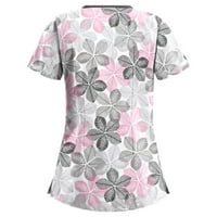 Ženski vrhovi bluza Grafički printira kratki rukav modne žene ljetne okrugle dekolte majice Tunika tee