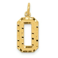 Carat u Karatsu 14k Žuto zlato srednje dijamantni broj Privjesak šarm sa 10k žutom zlatnom laganom užad