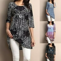Fusipu Fashion Women Digital Print dugačka bluza Mini haljina Veliki majica rukava