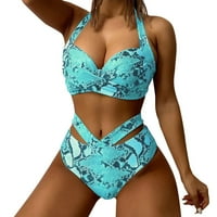 Kakina S Ženski One kupaći kostimi za obustave za žene Havajski tropski print plivaju CAMI BRA i ruffles