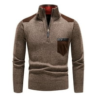 Modne marke Muške košulje dugih rukava casual solid pulover Zip mock izrez opušteno fit Henley New Arlivali