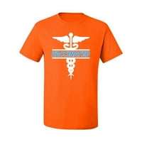 Proizvodni medicinski simbol Logo Humor muške grafičke majice, narandžasta, 3xl