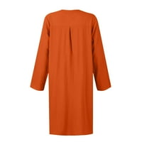 Tkinga modna ženska ljetna casual plus veličina čvrsta tanka košulja dugih rukava Mini plaža haljina