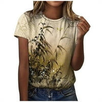 Žene Ležerne vrhove, ženske majice za vintage plus veličine, modni uzorak Ispis pamučni vrhovi, okrugli