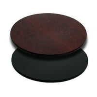 Bizchair 30 '' Okrugli stol sa crnim ili mahagoni Reverzibilni laminat