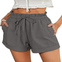 Glonme Ženske kratke hlače za vuču Elastični struk Mini pant Solid Boja Ljeto Plažni kratke hlače Salon