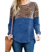 Ženska proljeća jesen modni leopard Ispis majica s dugim rukavima