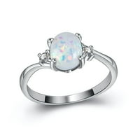 Prstenje za žene Božićne prodaje Izvrsni nakit prstenovi ovalni rez vatrool-opal dijamantski nakit rođendanski