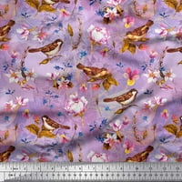 Soimoi Pamuk poplin listovi tkanine, cvjetni i vrapci za ptičje dekor tkanina tiskano dvorište široko