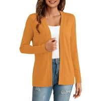 Koaiezne Cardigan džemperi za žene Žene pune boje dugih rukava bez rukava bez pletenih džemper Cardigan