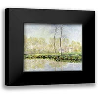 Monet, Claude Crni moderni uokvireni muzej umjetnički print pod nazivom - Banke rijeke Epte na Givernyju