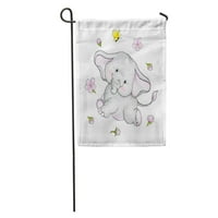 Dječji slatki slon umjetnički rođendan leptir slavica dječja boja dnevna okućnica zastava ukrasna zastava