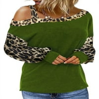 Uhndy off rame Ispis baggy casual bluza vrhovi za žene padajući dugi rukav pulover majica tunike TOPS