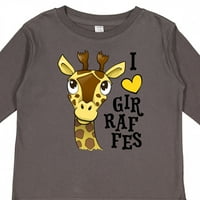 Inktastic I Love Giraffe poklon dječaka malih mališana ili majica s dugim rukavima