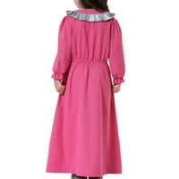 Sdjma muslimanska haljina srednje velike djevojke s dugim rukavima V vrat Blokock haljina