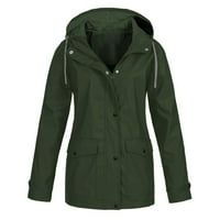 Ženske otvorene jakne s kapuljačom kapuljača vjetroottni kaput puni zip nacrt dukseve jakna zelje zeleno