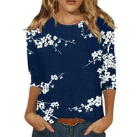 Ženske majice Ljetne vrhove okrugli vrat Tromjesna rukava Confor Cvjetna majica Tee Leisure Vanjski Steetwear ženka DailyAwer
