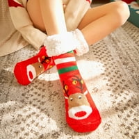 Čarape za žene Božićne ženske pamučne čarape Ispiši debljine čarape protiv klizanja čarape za tepihe Višekoračke čarape