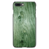 CASICTINKINK Torbica za iPhone Plus Plus - Custom Ultra tanka tanka tvrda crna plastična plastična pokrov - Green Weather Wood Grain Grain Print - ispisano