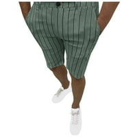 Caveitl muški kratke hlače, muške pruge Ležerne prilike sa pet točaka hlače ima džepove dugme za hlače zelene boje